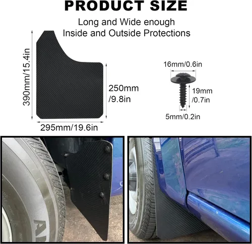 Miniatura 2 de Aletas universales para barro con efecto de fibra de carbono, protectores contra salpicaduras, guardabarros, guardabarros, guardabarros