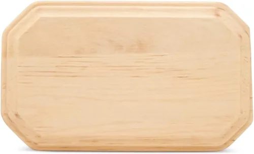 Placa de madera rectangular de 12.7 cm, 2 piezas con borde biselado y esquinas recortadas, placa de madera sin acabar, piezas en blanco de madera