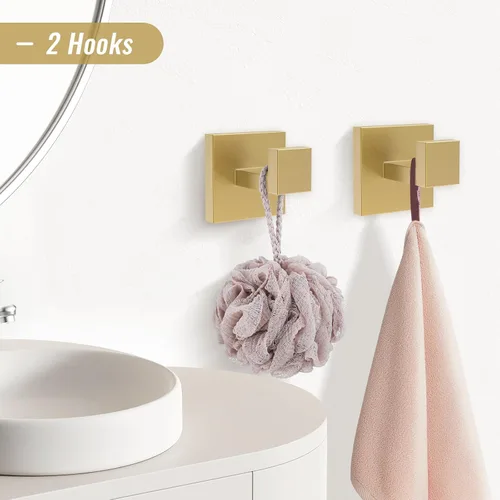 Miniatura 5 de YACVCL Juego de accesorios de baño de oro cepillado de 23.6 pulgadas, juego de 5 toalleros y soporte para baño, soporte de papel higiénico mejorado