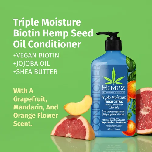 Miniatura 2 de Hempz Acondicionador de biotina – Original Light Floral & Banana – Para el crecimiento y fortalecimiento del cabello seco, dañado y teñido teñido