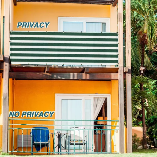 Miniatura 2 de ECOOPTS Pantalla de Privacidad para Valla de Balcón de 3'x1' con Bridas, Cubierta de Valla de Protección UV para Exteriores para Balcón, Porche