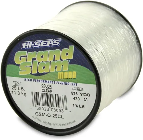Miniatura 27 de HI-SEAS Línea de pesca de monofilamento Grand Slam - Fuerte y resistente a la abrasión en transparente, rosa, verde, azul humo, amarillo Azul ahumado