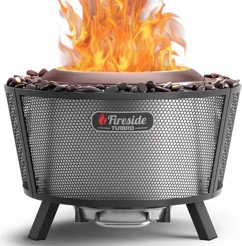 Miniatura 9 de TURBRO Chimenea sin humo de 19 pulgadas para quemar leña al aire libre, estufa de camping portátil de acero inoxidable con soporte, bandeja