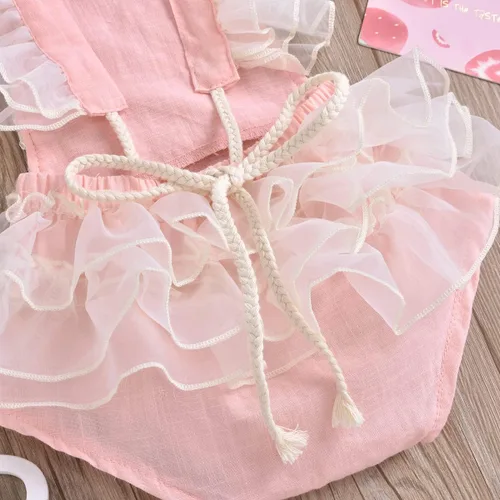Miniatura 50 de IDOPIP Conjunto de ropa de 1er cumpleaños para niñas con estampado floral, estilo bohemio, con encaje, tutú y diadema de princesa