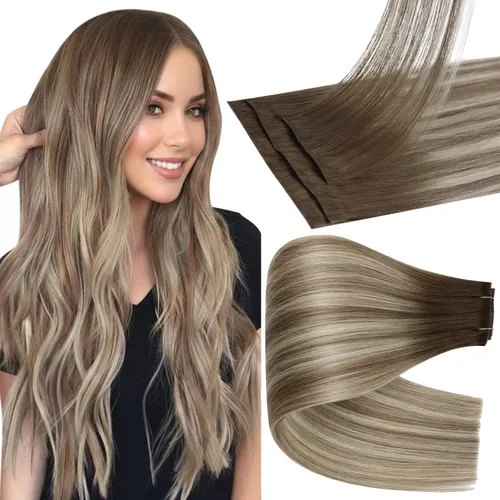 Miniatura 29 de Full Shine Invisi Edge - Extensiones de cabello con clip sin costuras, color negro azabache, cabello Remy inyectado de trama invisible para cabello