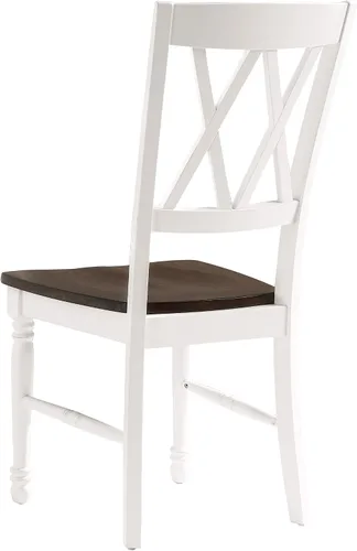Miniatura 4 de Crosley Furniture Shelby - Sillas de comedor (juego de 2), color blanco envejecido y banco de comedor Shelby, blanco envejecido