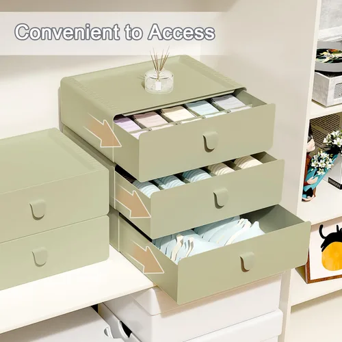 Miniatura 2 de Cajón organizador de ropa interior, cajón de sujetadores de plástico con 1 celda, organizador de armario apilable, caja de almacenamiento