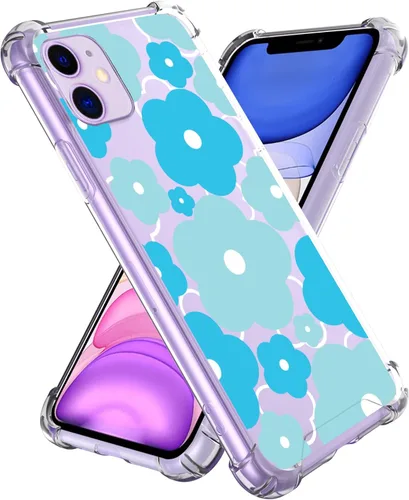 Miniatura 118 de Funda para iPhone 8 Plus y iPhone 7 Plus, linda funda Kawaii azul hibisco hawaiano floral estética floral para niñas preppy mujeres