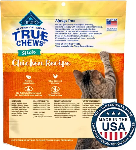 Miniatura 2 de Blue Buffalo True Chews Sticks - Golosinas naturales para gatos, receta de pollo, golosinas carnosas y saladas fabricadas en los Estados Unidos