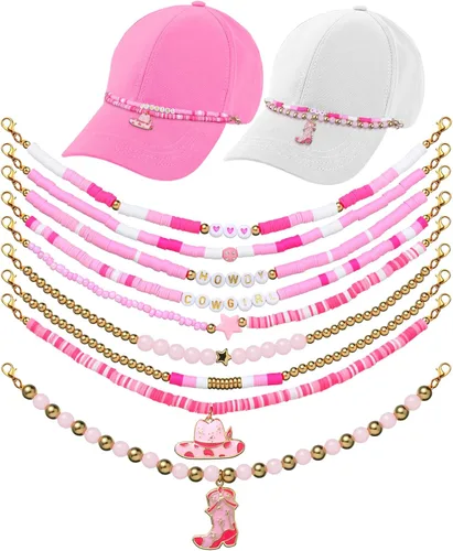 Miniatura 10 de Geyoga 9 unidades de cadenas para sombrero de camionero, dijes de sombrero de camionero para mujeres y hombres, decoración de billetes, cadena