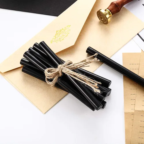Miniatura 3 de Nuanchu 15 varillas de cera para sellado de pistola de pegamento para sello de cera retro vintage y letras, ideal para invitaciones de boda, sobres