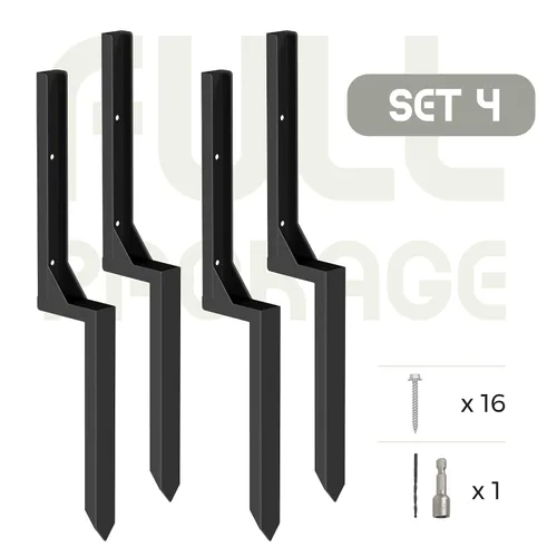 Miniatura 7 de Kit de reparación de postes de cerca, poste de acero resistente, poste de anclaje de poste de tierra para reparación, poste de valla de madera roto