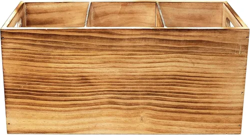 Miniatura 9 de Organizador de utensilios de madera para mostrador, organizador grande de utensilios de madera para encimera, almacenamiento de herramientas