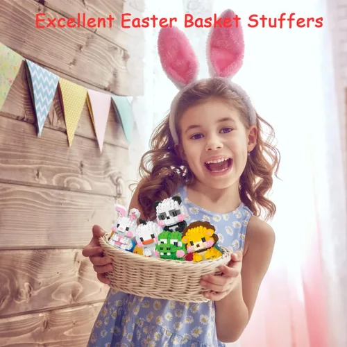 Miniatura 2 de Bloques de Construcción de Pascua Compatibles con Lego Pascua Cocodrilo Micro Bloques Apilables Nuevos Juguetes Caja de Regalo de Vacaciones Regalos
