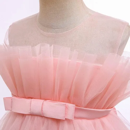 Miniatura 4 de 6M-9T - Vestido de baile con volantes para bebés y niñas, vestidos de encaje