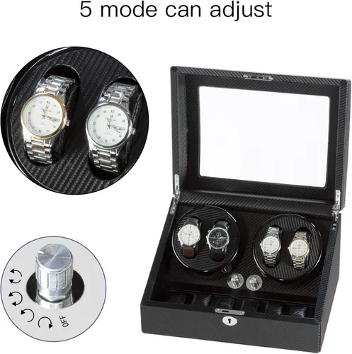 Miniatura 3 de Sepano Enrollador automático de reloj, caja de bobinado de reloj para relojes automáticos, con motor Mabuchi y almohadas de reloj flexibles, gran