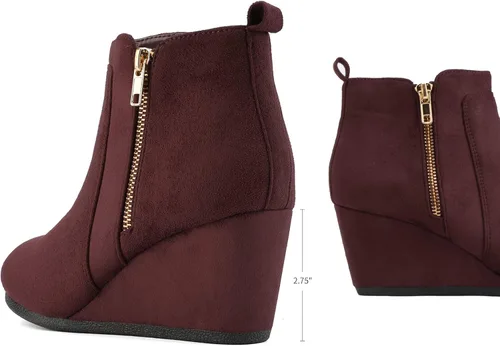 Miniatura 4 de DREAM PAIRS Women's Suede Low Wedges Ankle Boots