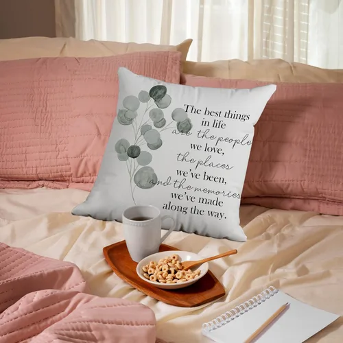 Miniatura 4 de Fundas de almohada con citas familiares de 18 x 18 pulgadas, las mejores cosas de la vida son las personas que amamos, fundas de almohada