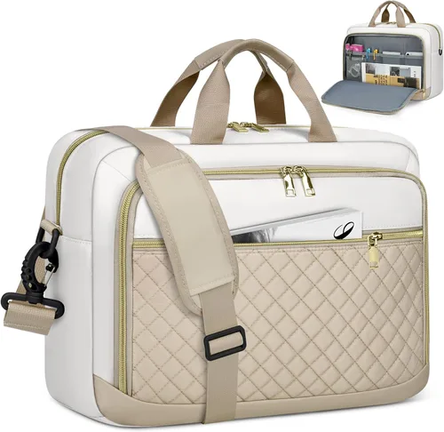 Miniatura 20 de NEWHEY Bolsa para laptop de 17.3 pulgadas, maletín para computadora portátil para mujeres y hombres, bolsa de hombro impermeable, bolsa de mensajero
