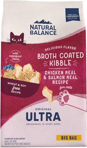 Miniatura 12 de Natural Balance Alimento ultra seco original para gatos, receta de harina de pollo y salmón, salud de todo el cuerpo para gatitos a gatos adultos, 6