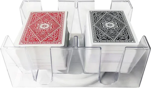 Miniatura 4 de Yuanhe Canasta - Tarjetero giratorio de 6 barajas para niños y adultos, soporte giratorio para cartas de póquer, canasta, mano y pie, Rummy, Go