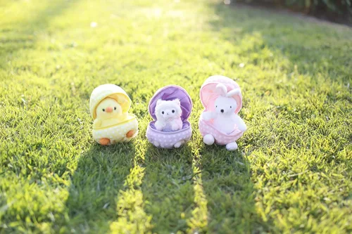 Miniatura 2 de Plushland - Muñeco de peluche (6 pulgadas), diseño de animal de peluche dentro de un huevo con cremallera; regalo ideal para niños y niñas