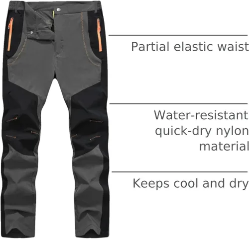 Miniatura 29 de TBMPOY Pantalones cargo de senderismo para hombre, ligeros, impermeables, de secado rápido, pantalones de montaña, pesca, camping