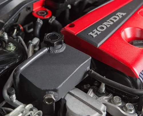 Miniatura 4 de Mishimoto MMRT-CTR-17EMWBK Tanque de expansión de aluminio para Honda Civic Type R 2017-2019 Negro