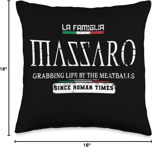 Miniatura 4 de Italia La Famiglia Family & Country Italia La Famiglia Massaro Grabbing Life by The Meatballs - Almohada de 16 x 16 pulgadas, multicolor