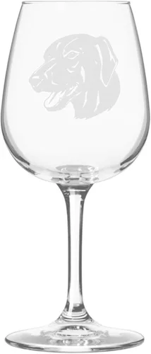 Miniatura 26 de Copa de vino de 12.75 onzas con diseño de perro grabado