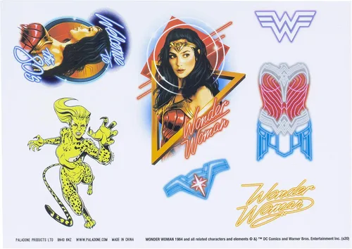 Miniatura 5 de Paladone DC Comics Wonder Woman 1984 - Calcomanías para gadgets, 4 hojas, PP6775WWF