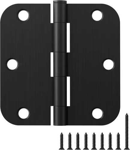 Miniatura 28 de Paquete de 24 bisagras para puerta de interior, redondeadas, con radio de 5/8", hierro resistente, herrajes para apartamento, cama, almacenamiento