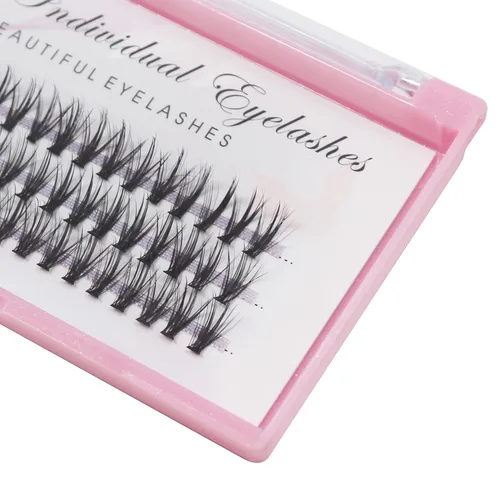 Miniatura 5 de Bodermincer Kit de extensiones de pestañas postizas 20D suaves de 0.003 in, rizo C, racimos de pestañas individuales