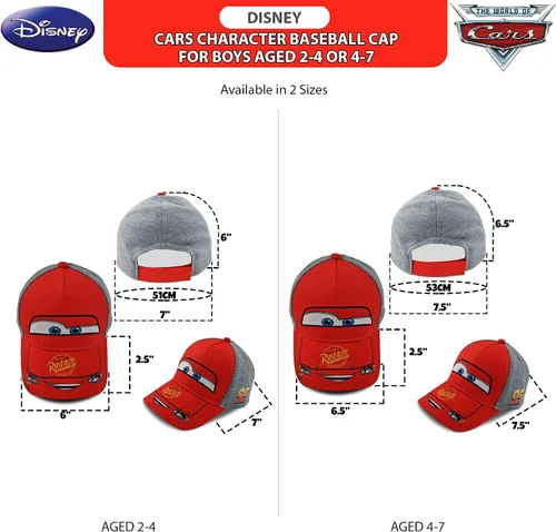 Miniatura 8 de Disney Pixar Boys Cars Lightning McQueen Hat - Piston Cup Baseball Cap ToddlerBoy