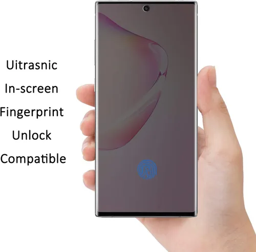 Miniatura 3 de Paquete de 2 protectores de pantalla de privacidad para Galaxy Note 10 Plus, antiespía, compatible con fundas, cobertura completa, soporte