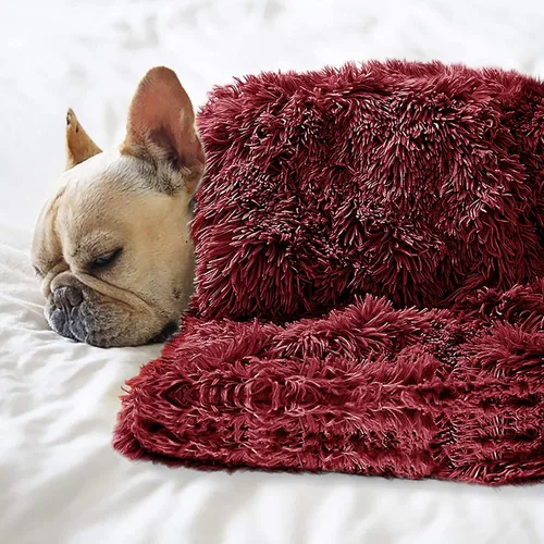Miniatura 7 de Manta de cama para mascotas, manta de forro polar esponjoso para perro, manta suave para cachorros, gatos, gatitos, S, M, L, XL, manta sherpa Rosa