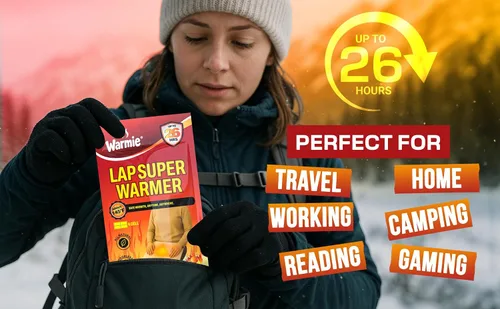 Miniatura 8 de Warmie Super Warmer for Lap & Body Air‑Activated, Long‑Lasting Wider Size for Maximum Coverage All‑Natural, Odorless, Steady Heating for Cold