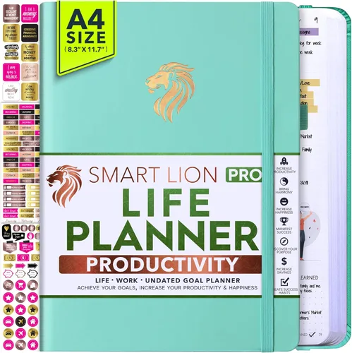 Miniatura 8 de Life Planner - Agenda diaria, semanal y mensual sin fecha con sección de presupuesto, un viaje de 12 meses para aumentar la productividad