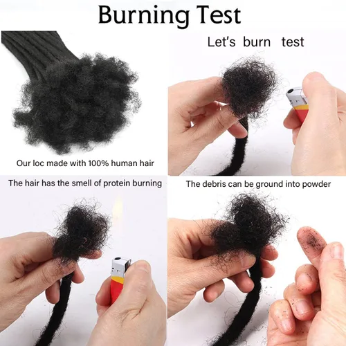 Miniatura 6 de Extensiones de cabello humano con 10 hebras de 6 pulgadas, 100 % hechas a mano, extensiones permanentes de rastas para mujeres y hombres, se pueden