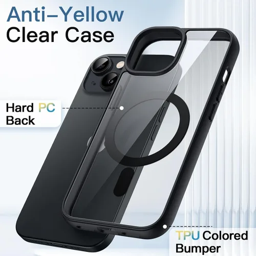 Miniatura 3 de JETech Funda magnética para iPhone 13 mini de 5.4 pulgadas, compatible con MagSafe, a prueba de golpes, marco de TPU mate de color sólido, parte