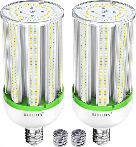 Bombilla LED de maíz de 100 W, 15000 lúmenes, 5000 K, gran área, luz blanca fría, E26/E39, base mediana para exteriores, interiores, garaje,