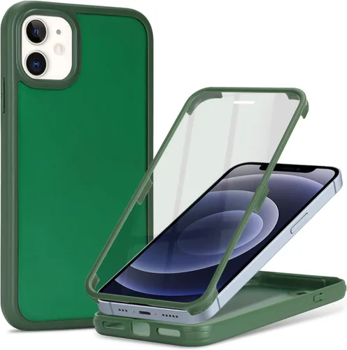Miniatura 24 de Funda para iPhone 13 mini con protector de pantalla integrado y protección de cuerpo completo, para Apple iPhone 13 Mini, fundas para hombres, Rojo