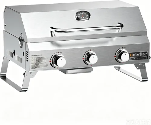 Parrilla de Gas de Mesa 3 Quemadores, Parrilla de Propano Portátil para Barbacoa con Patas Plegables para Barbacoa al Aire Libre, Patio, Jardín