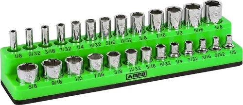 Miniatura 13 de ARES 70236 - Organizador magnético para 16 vasos SAE de 1/2 pulgada, para 15 vasos y 1 adaptador para vaso, mantiene tu caja de herramientas