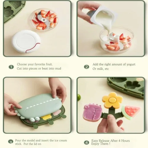 Miniatura 5 de Juego de moldes para paletas con palillos, recipiente apilable de silicona para helados, moldes para helados, accesorios de cocina, fácil 8