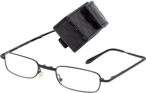 Calabria 308 gafas de lectura plegables +0.50 negro hombres mujeres delgado plegable bolsillo lector resorte bisagra gafas compacto w/caso