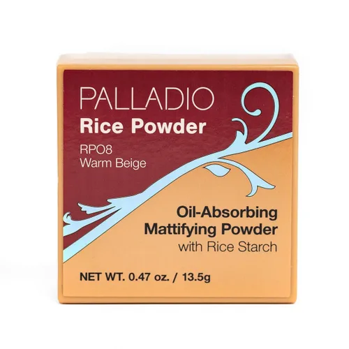 Palladio, Polvo de arroz suelto que absorbe las hojas de aceite, aspecto y sensación suave, ayuda al maquillaje a durar más tiempo para un aspecto