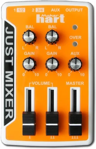 JUST MIXER mezclador de audio/DJ - Mezclador de audio de bolsillo portátil alimentado por batería/USB con 3 canales estéreo (3.5mm) más interruptor