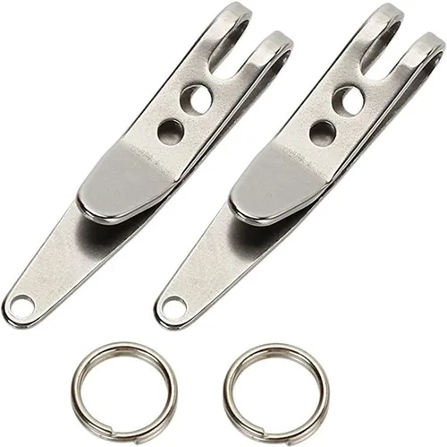 Miniatura 3 de 20 unids Clip de suspensión Llavero de acero inoxidable Clip de bolsillo Soporte portátil EDC Quickdraw Herramienta