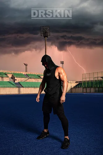 Miniatura 2 de DRSKIN 2 or 1 Pack Men's Hooded Tank Tops Bodybuilding Muscle Cut Off T Shirt Sleeveless Gym Training Hoodies Workout Dry